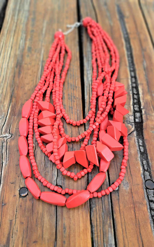 The Cottage Collection | Portia Red Layered Necklace