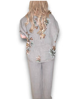 Helga May | Mocha Spring Blossom Linen Top