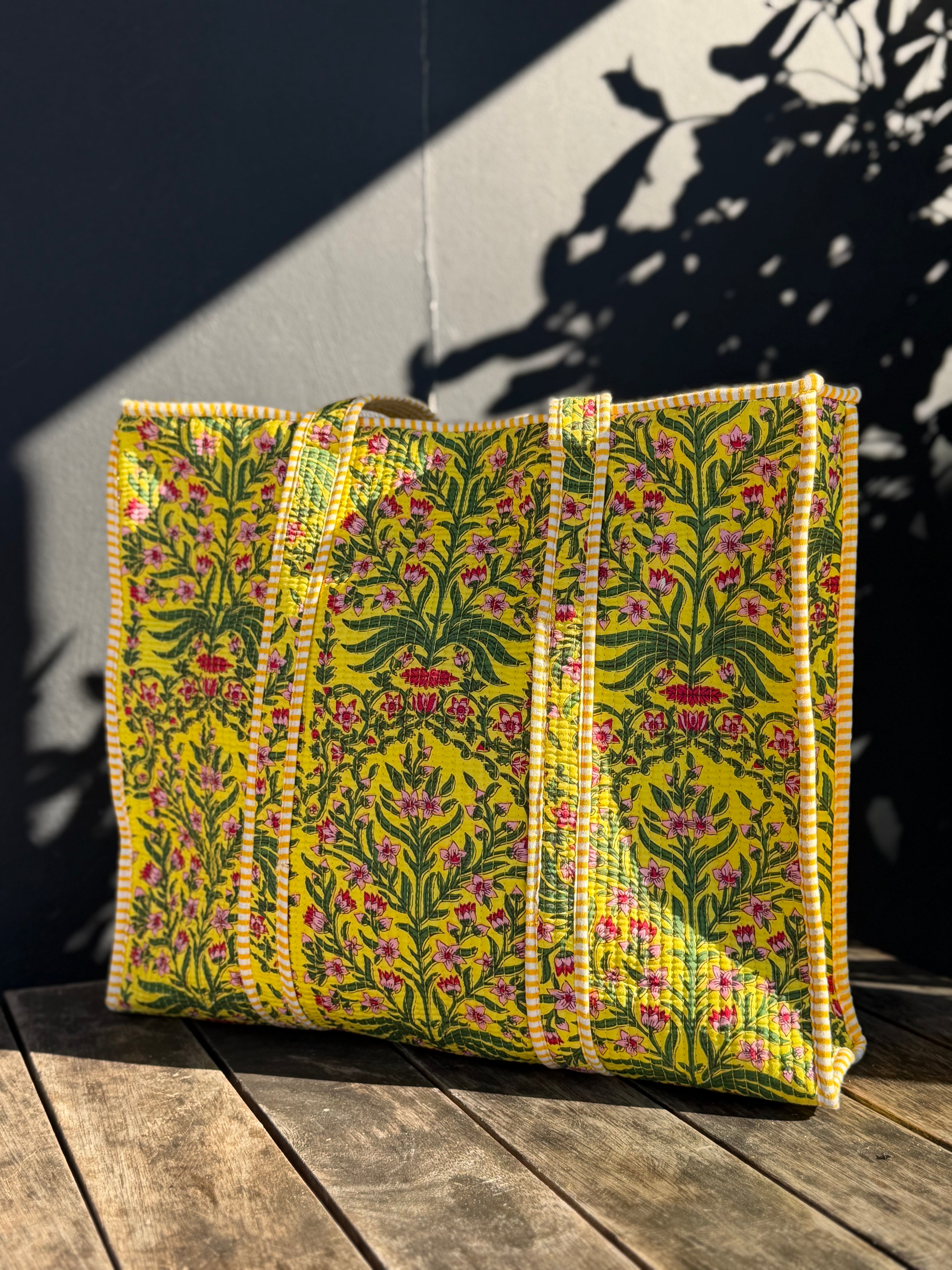 The Cottage Collection | Golden Fleur Tote Bag