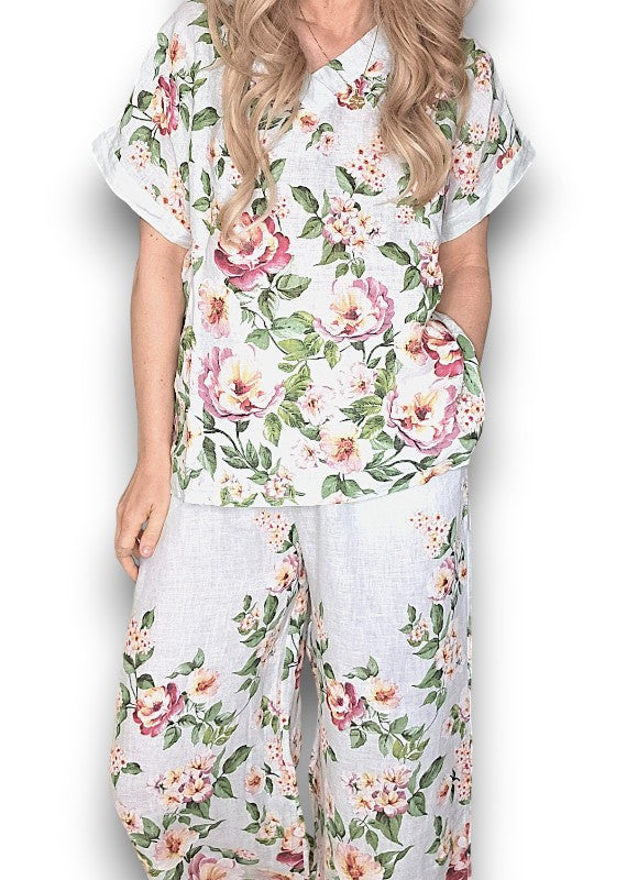 Helga May | Mint Ruby Blossom Top