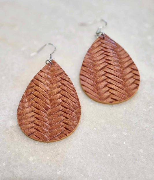 The Cottage Collection | Tan - Flick Leather Earrings