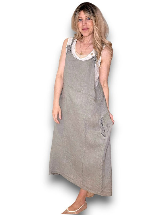 Helga May | Pinny Dress - Mocha