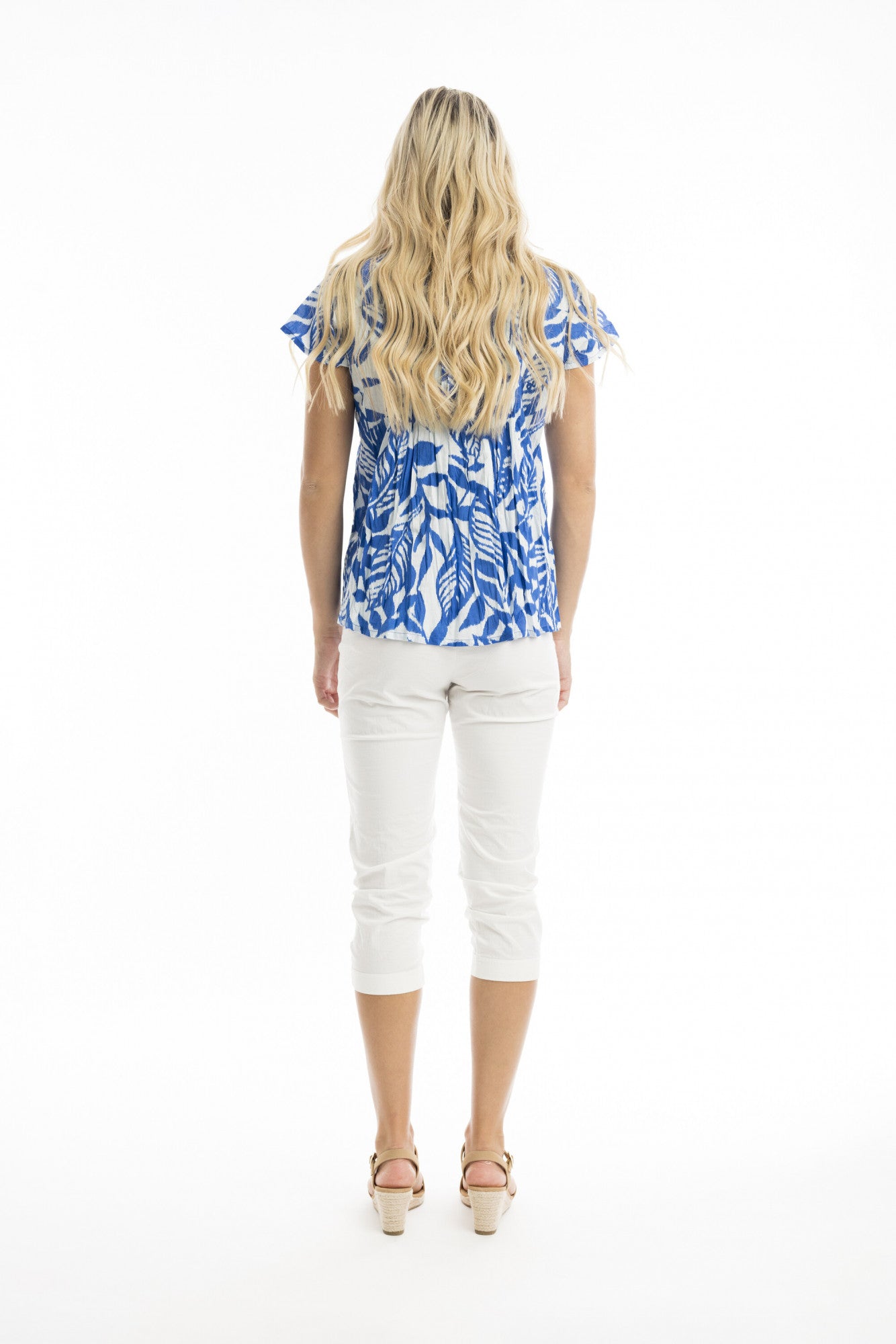 Orientique | Hayman Blue Pleated Top