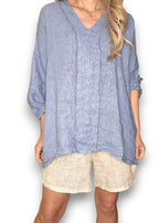 Helga May | Petrol Coastal Fray Tunic