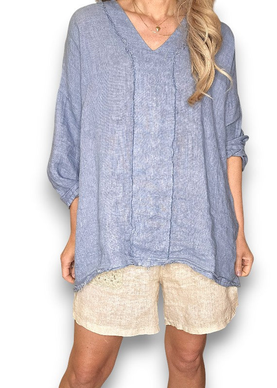 Helga May | Petrol Coastal Fray Tunic