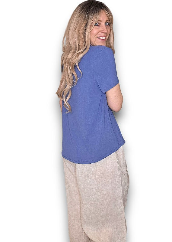 Helga May | Corn Blue Samba Viscose Top