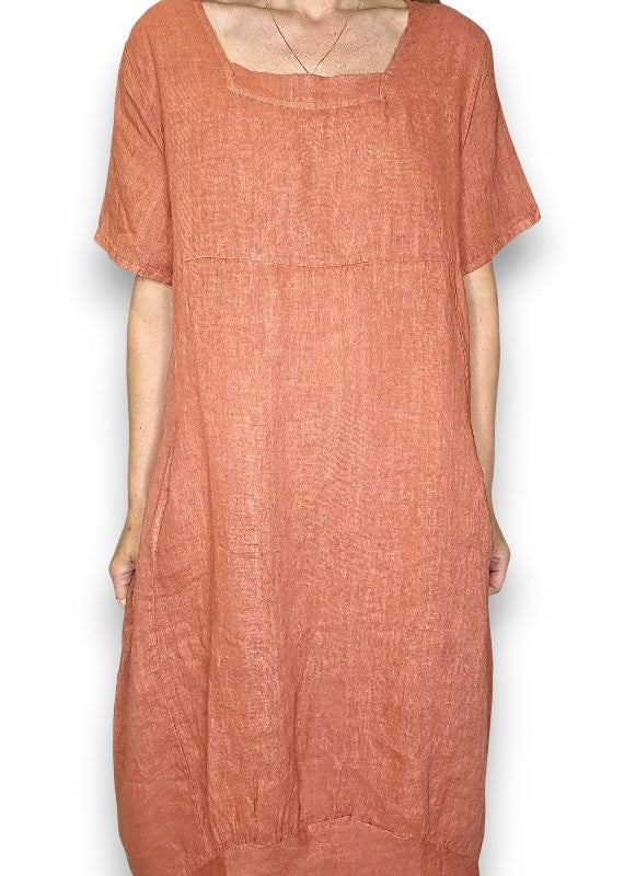 Helga May | Brick Mid Sleeve Maxi Dress