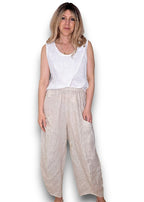 Helga May | Overlap Linen Tank - White