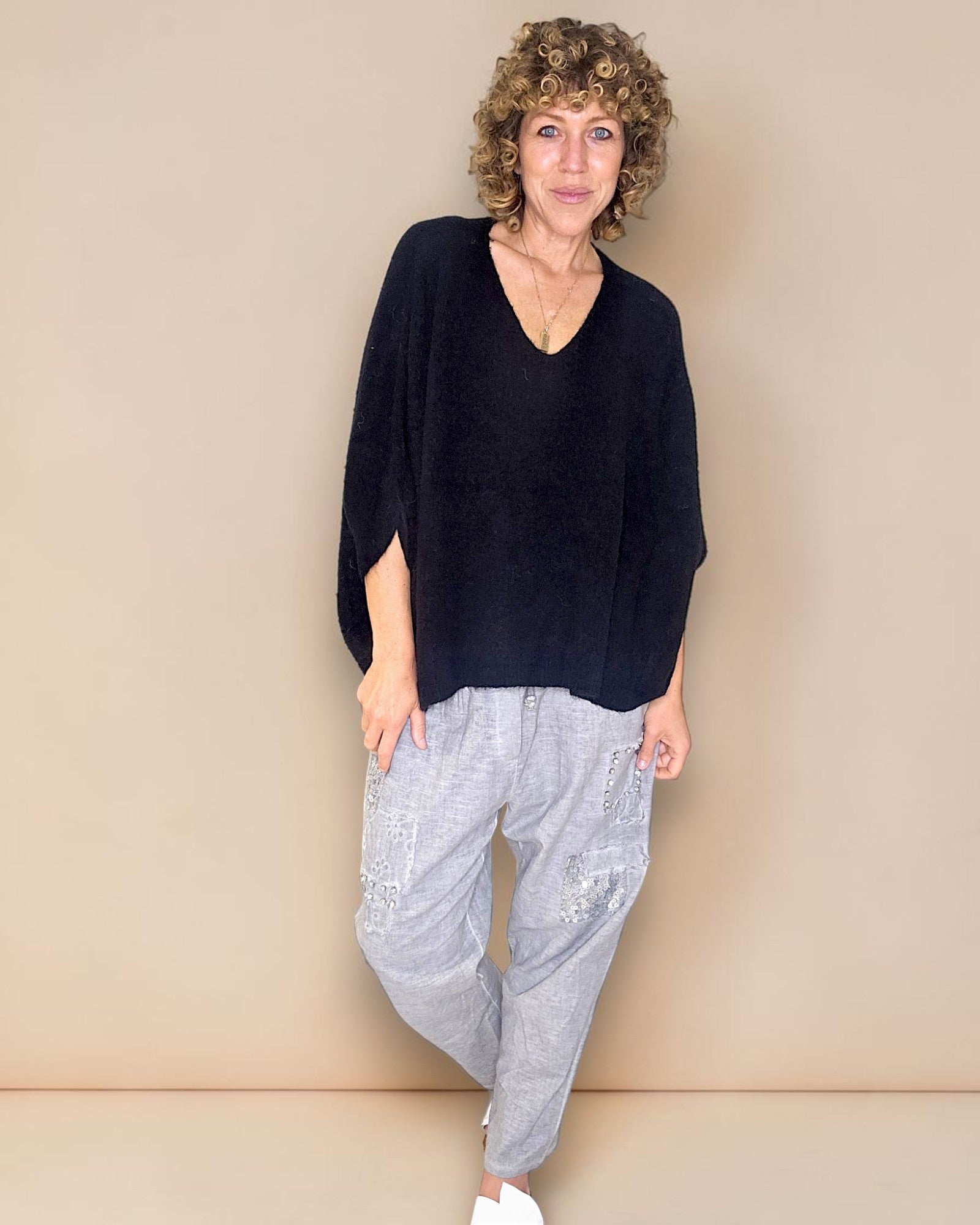 Helga May | Batsleeve Knit - Black