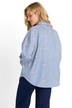 Betty Basics | Sage Shirt - Rose Stripe