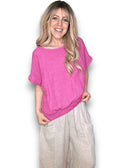 Helga May | Split Back River Top - Hot Pink