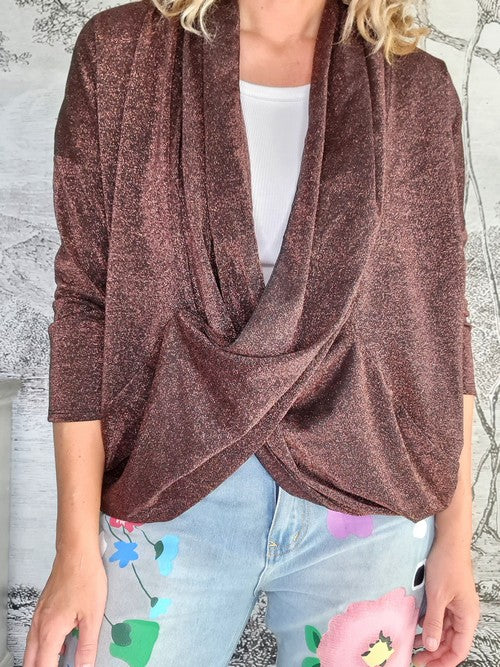 Helga May | Dark Bronze Twinkle Overlay Top