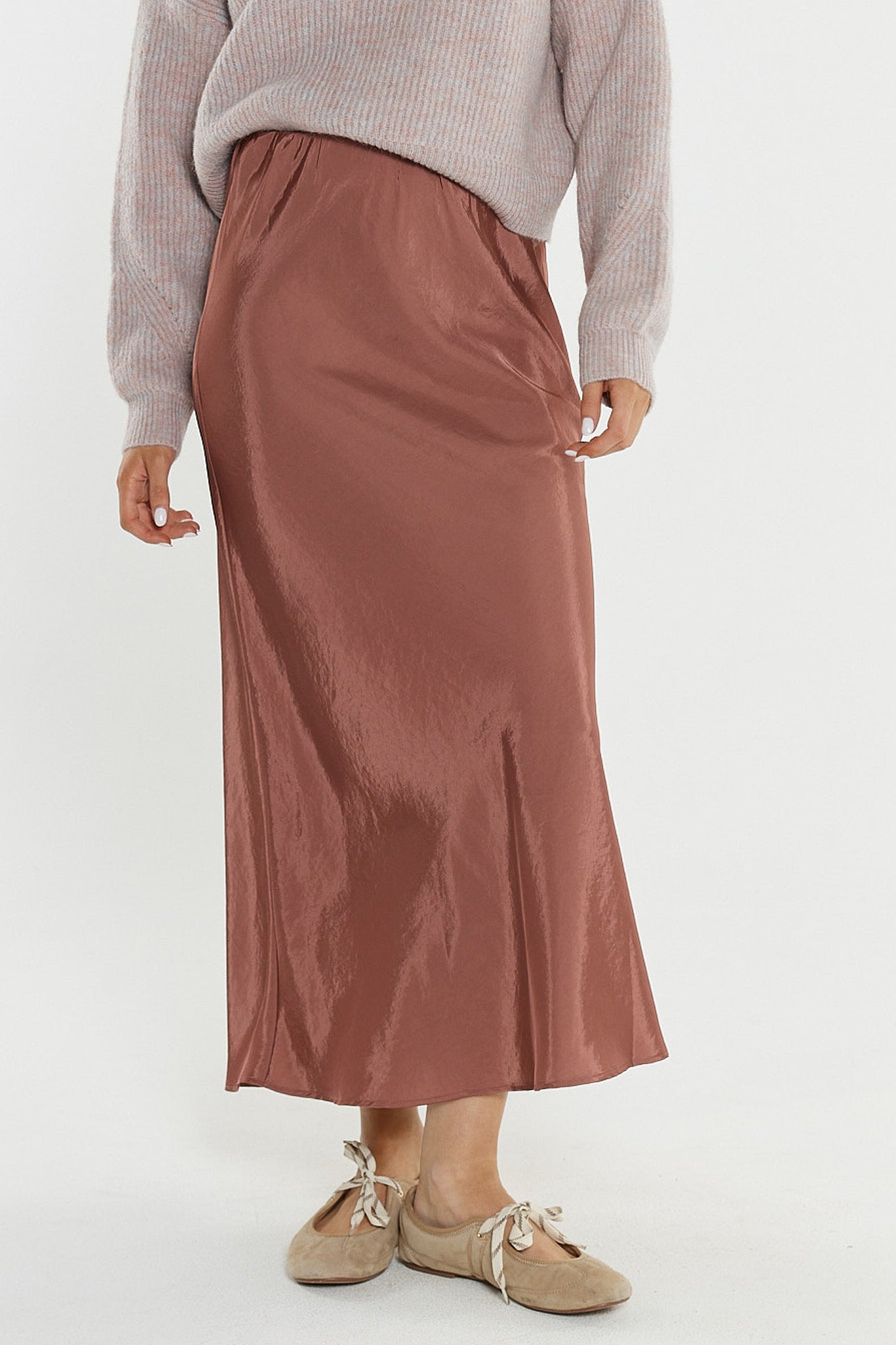 Sass Clothing | Nell Bias Skirt - Rosewood
