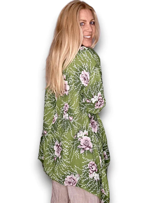 Helga May | Green Bridal Rose Top