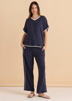 Betty Basics | Clara Tee - Petrol/White