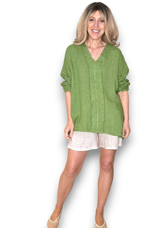 Helga May | Ivy Green Coastal Fray Tunic