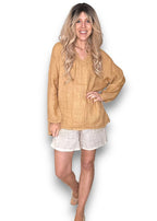 Helga May | Caramel Coastal Fray Tunic