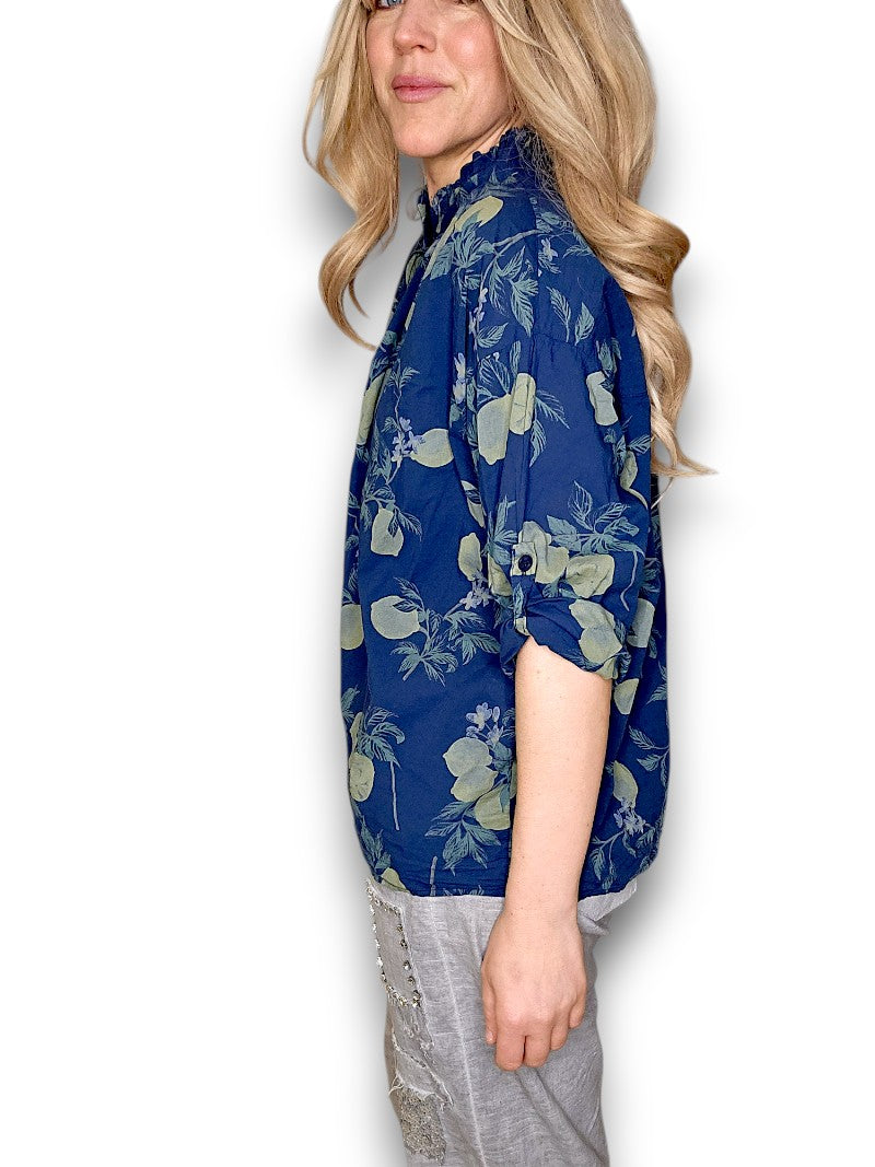 Helga May | Navy Dolly Lemon Top