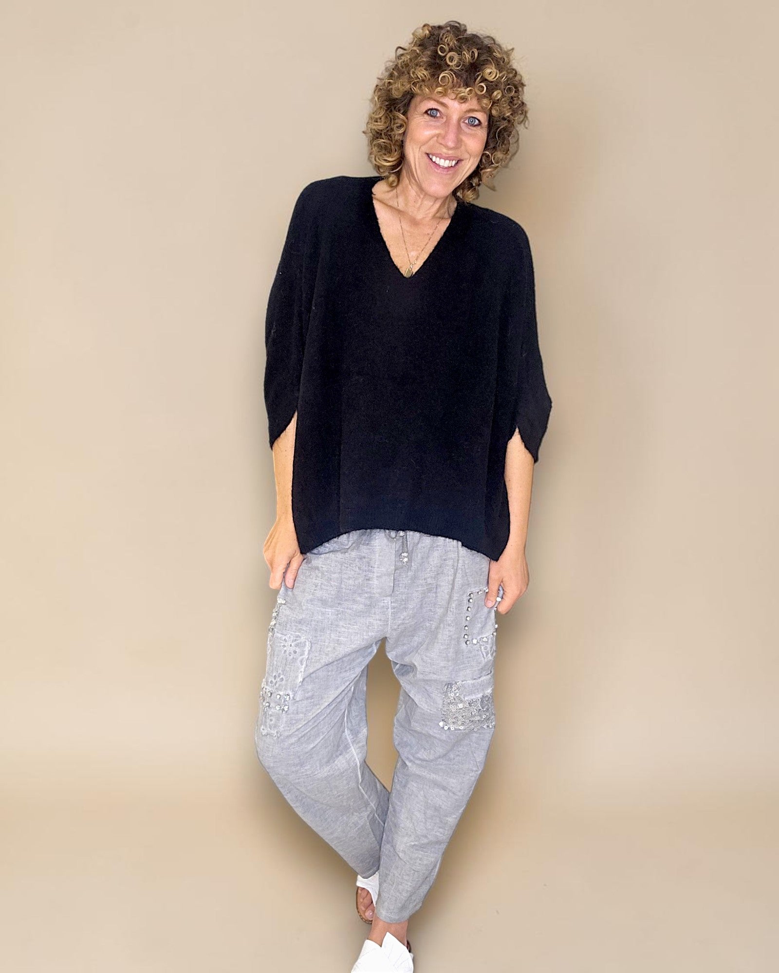 Helga May | Batsleeve Knit - Black