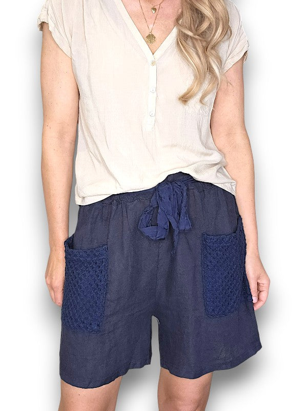 Helga May | Navy Honfleur Plain Shorts