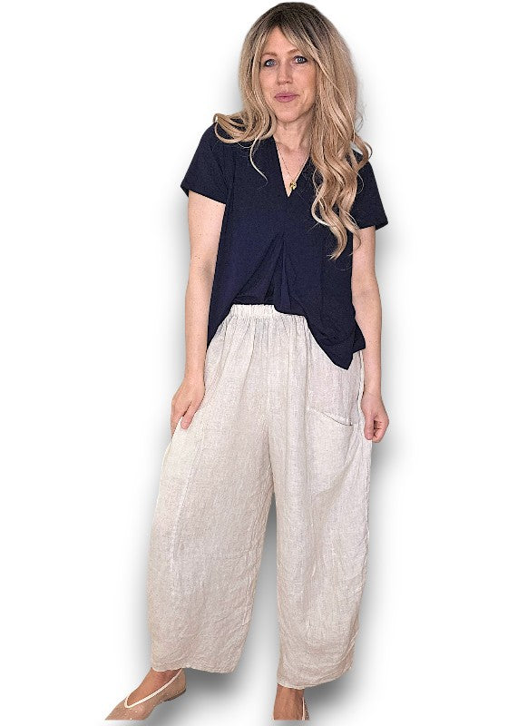 Helga May | Navy Samba Viscose Top