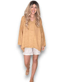 Helga May | Caramel Coastal Fray Tunic