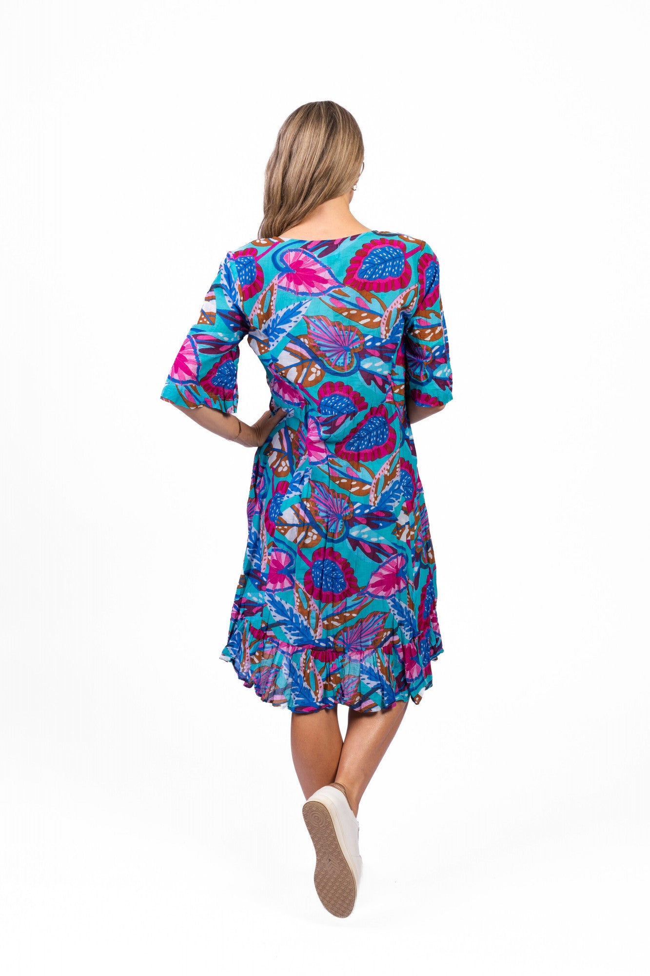 Orientique |Charli Tassel Tie Dress - Trop Mad Blue