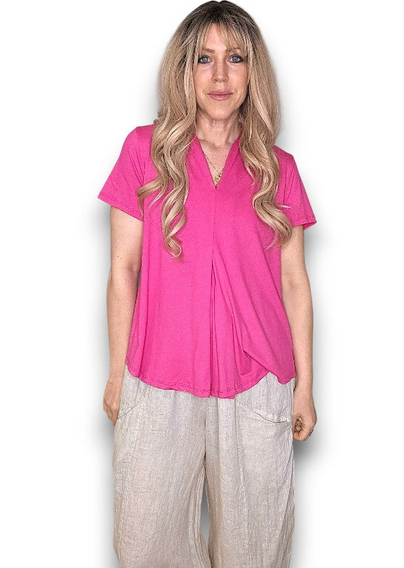 Helga May | Hot Pink Samba Viscose Top