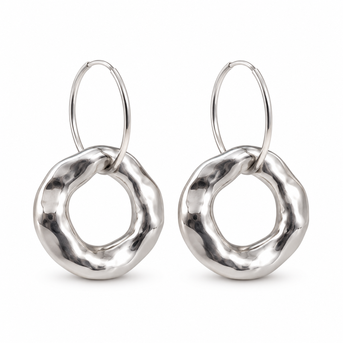 The Cottage Collection - Double Happy Earrings - Silver