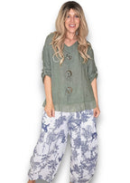 Helga May | Forest Trios Button Top