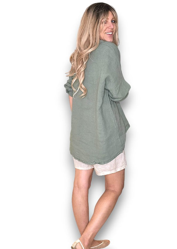 Helga May | Forest Coastal Fray Tunic