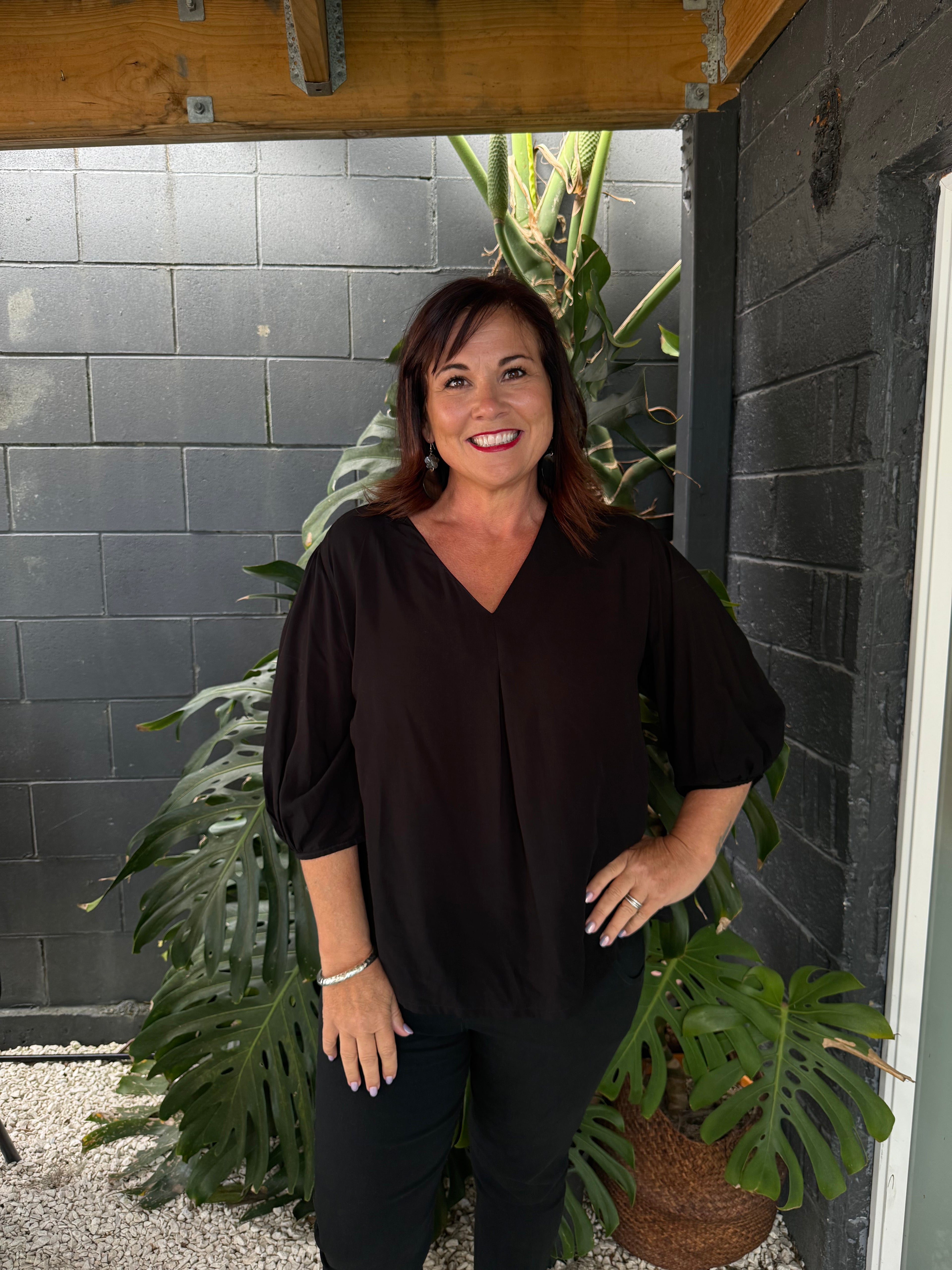 The Cottage Collection | Orchid Top - Black