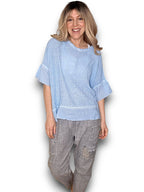 Helga May | Baby Blue Rodeo Fray Tee