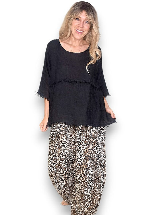 Helga May | Black La Mer Fray Tunic