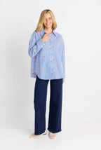 Betty Basics | Sage Shirt - Rose Stripe