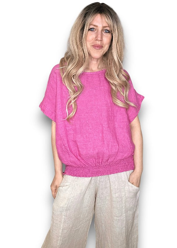 Helga May | Split Back River Top - Hot Pink