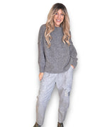 Helga May | Chenille Polo Sweater - Grey