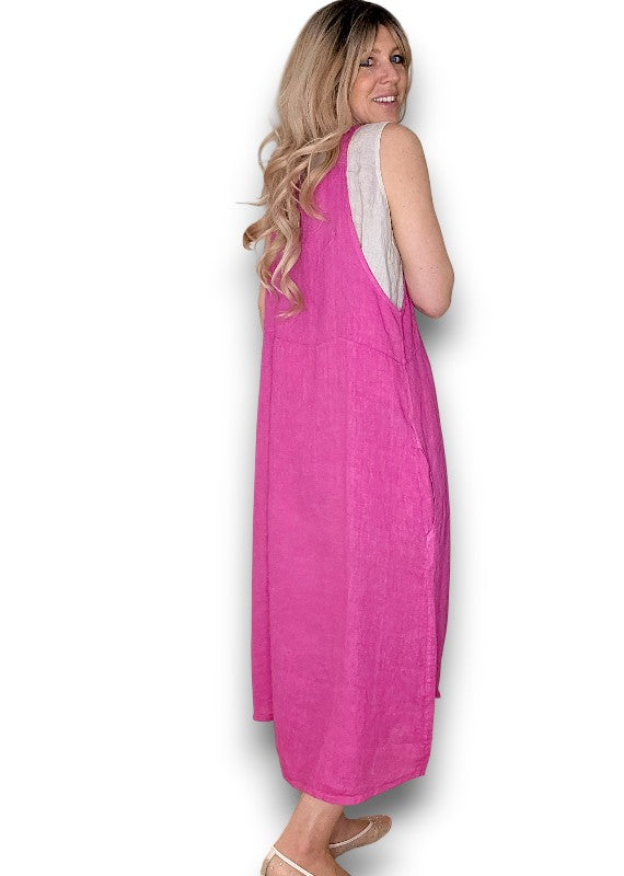 Helga May | Pinny Dress - Hot Pink