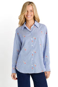 Betty Basics | Sage Shirt - Rose Stripe