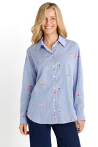 Betty Basics | Sage Shirt - Rose Stripe