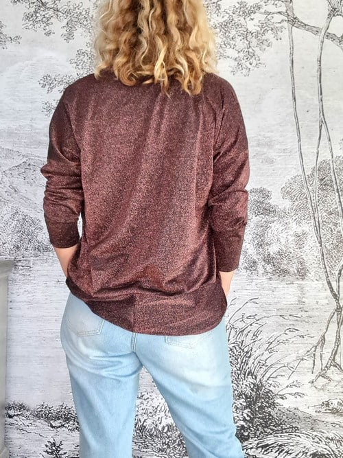 Helga May | Dark Bronze Twinkle Overlay Top