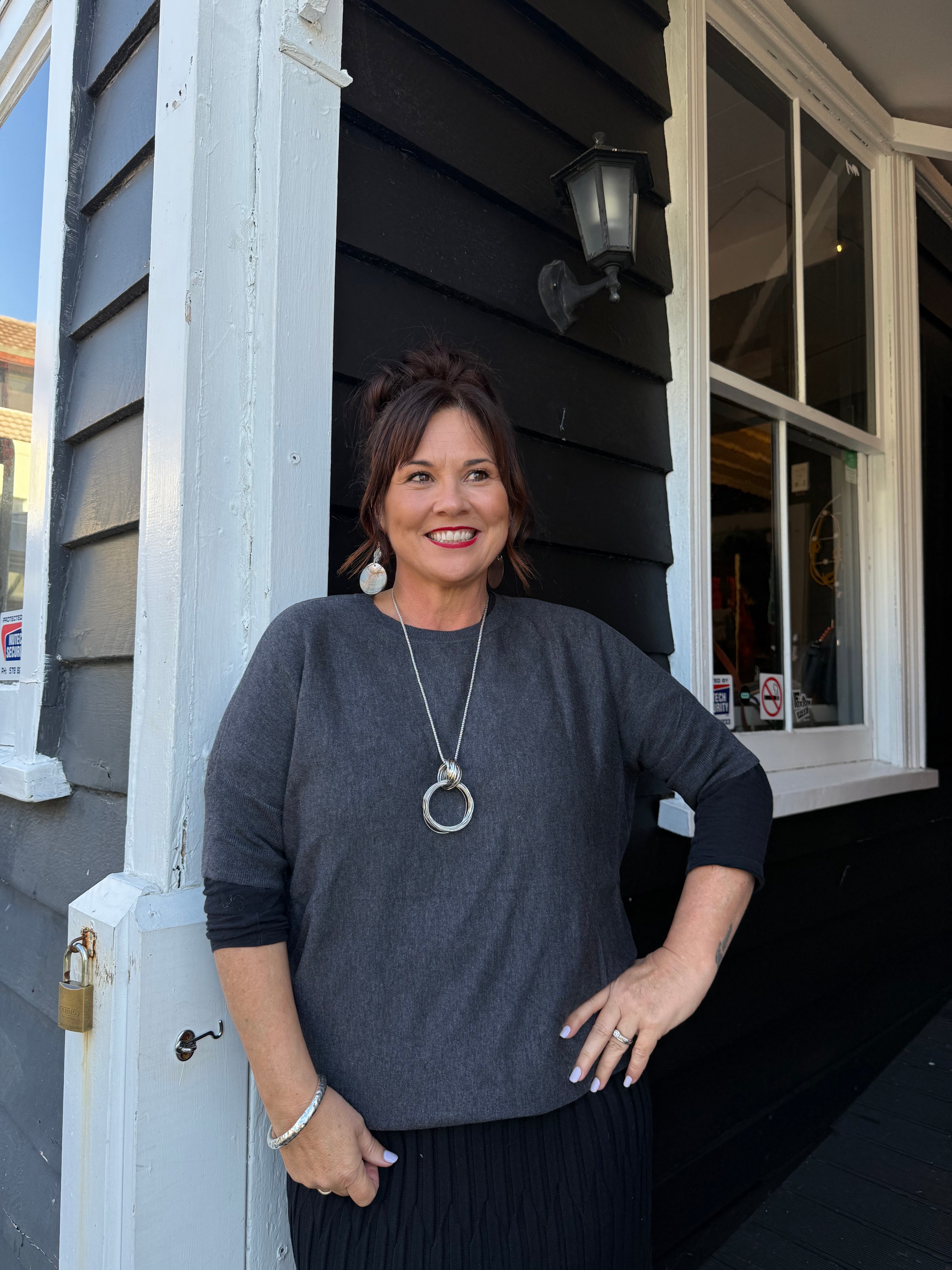 The Cottage Collection | Izzy Top - Charcoal