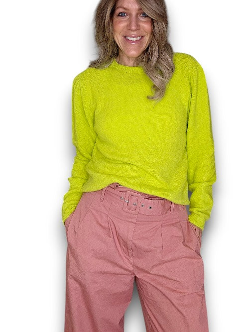 Helga May | Baby doll Long Sleeve Sweater - Bright & Lime