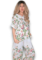 Helga May | Mint Ruby Blossom Top