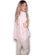 Helga May | Baby Pink Linen Star Top