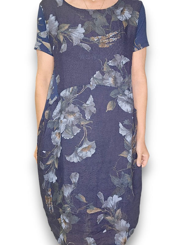 Helga May | Navy Trumpet Jungle Dress