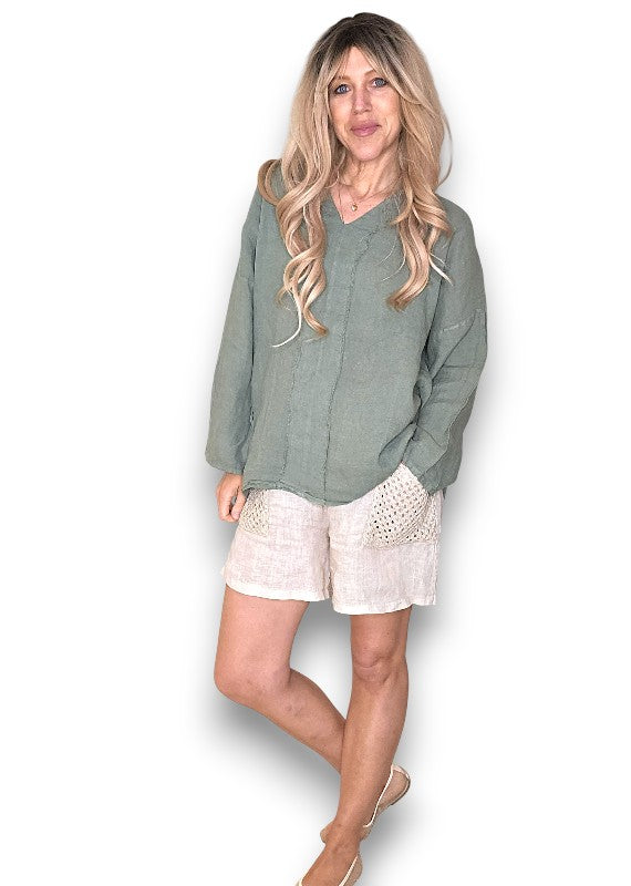 Helga May | Forest Coastal Fray Tunic