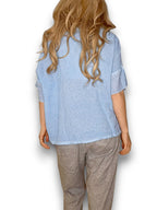 Helga May | Baby Blue Rodeo Fray Tee