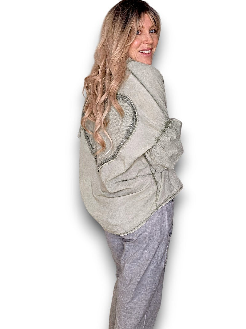 Helga May | Sage Heart Shirt