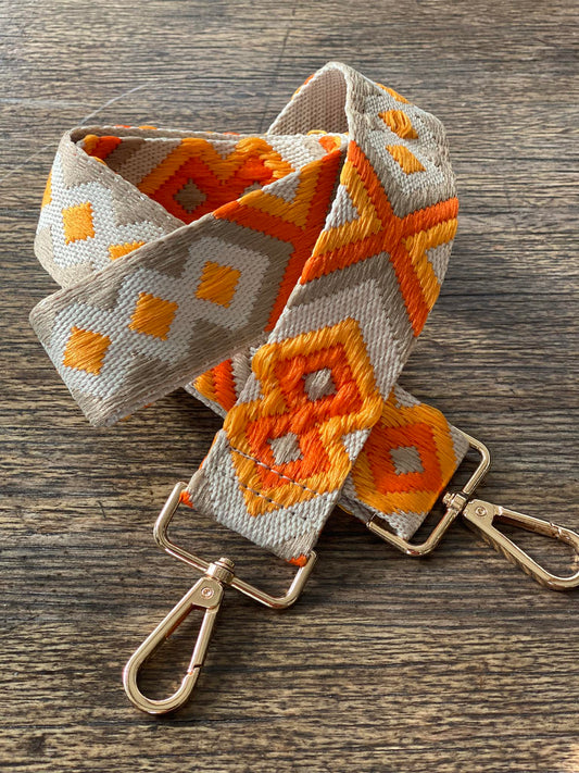 The Cottage Collection - Funky Ted Bag Strap - Aztec Orange